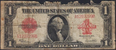 Fr.40 1923 $1 Legal Tender Note Tears in Top Margin - Image 1 of 2