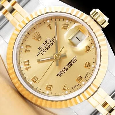RELOJ ROLEX DATEJUST 69173 CHAMPAGNE ESFERA ÁRABE ACERO ORO 18K DOS TONOS Foto 1 de 4