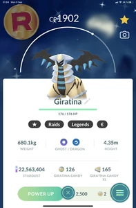Shiny Giratina Altered Go Reg or 1M FAST TRADE - Picture 1 of 2