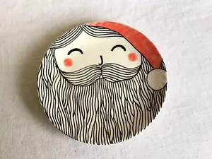 Anthropologie Kristina Saywell Christmas Santa Claus Appetizer Salad Plate - Picture 1 of 3