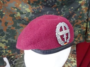 (B14) Original Bundeswehr Barett Heeresflieger Größe 57 Bordeaux Rot - Bild 1 von 9