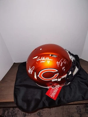 Casco Beckett Dick Butkus Mike Singletary Urlacher firmado por la corte Chicago Bears Foto 1 de 4