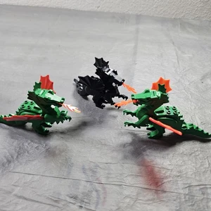 LEGO Castle Green Dragons Black Dragon Minifigure Lot Of 3 Dragons With Wings!. - Picture 1 of 4