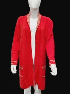 ABRIGO DE PUNTO ELEGANTE TALLA 34/36 ROJO CON LOGOTIPO CAZA DE JOYAS - Imagen 1 de 3