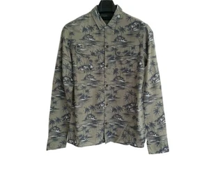 All Saints Mens Green Floral Summer Long Sleeve Marooned Shirt. Size XS. - Picture 1 of 16