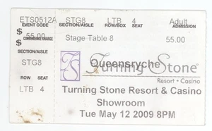 Queensryche 5/12/09 Verona NY Turning Stone Casino Rare Ticket Stub - Picture 1 of 1