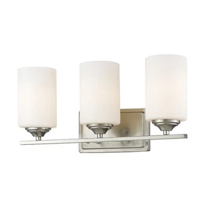 Z-Lite Bordeaux 3 Light Vanity Light, Brushed Nickel, Matte Opal - 435-3V-BN - Picture 1 of 1