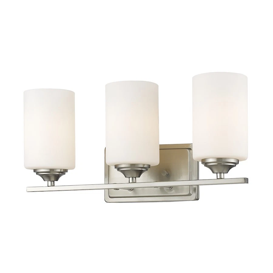 Z-Lite Bordeaux 3 Light Vanity Light, Brushed Nickel, Matte Opal - 435-3V-BN - Image 1 of 1
