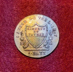 SCHWEIZ: Kanton WAADT bzw. VAUD / 1 Batzen 1827 / Lausanne / vorzüglich /3082 - Picture 1 of 5