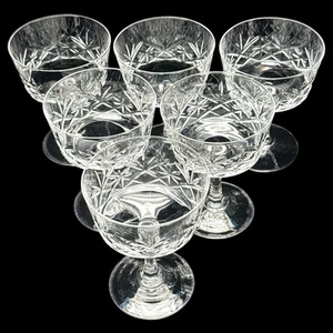 Set of 6 D'Arques Durand Chantilly Crystal SHERBET GLASSES France 5" 7 oz EUC - Picture 1 of 7