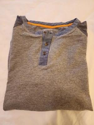 Outfitters by Lands End Men's Long Sleeve Henley Shirt Size 3XL Light/Dark Gray - Image 1 of 3