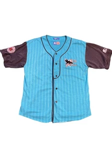 Vintage Starter San Jose Sharks Teal Baseball Jersey Style Shirt L Korea NHL - Bild 1 von 3