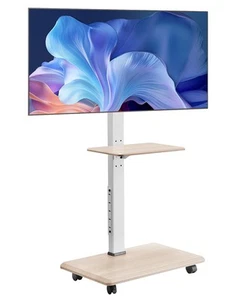 Rolling TV Stand Mobile TV Cart Holds Up to 88 lbs for 32-70 Inch Screens - Picture 1 of 12