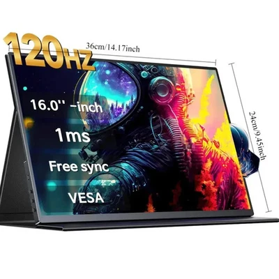 EVICIV 16" 120Hz Portable Monitor 1080P Portable Display Switch Display - Image 1 of 4