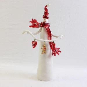 Vintage Porzellan und Glas Weihnachten Schneemann Figur 10,5" - Bild 1 von 5