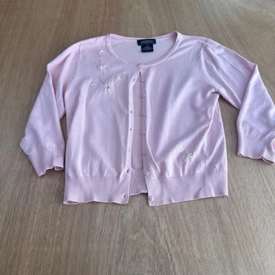 Cárdigan AGB Byer California Rosa Bordado Botón Para Mujer XS/S Capas Otoño Foto 1 de 4