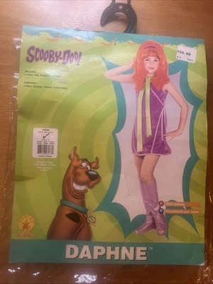 Scooby Doo Daphne Child Costume Large Girl Size Dress 12-14 Halloween Wig - Image 1 of 4