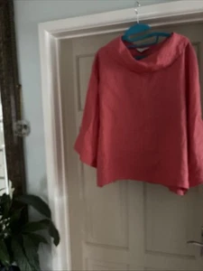 Coral Coloured Linen Cowl Neck Top S/m/l NWOT - Picture 1 of 7