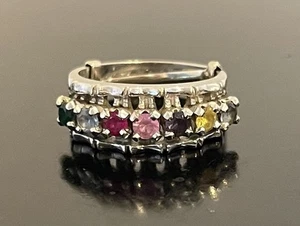 10K Solid White Gold Cornelia's Jewels Multigem Ring Band Size 6 Weight 5.40g - Picture 1 of 6