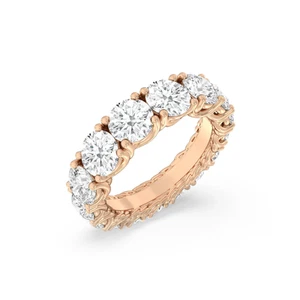 Oro Rosa Diamante Eternidad Ronda 6 Quilates Laboratorio Cultivado 14K... - Imagen 1 de 11