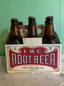 Vintage IBC Root Bierflasche Sixpack Bernstein Sammler Soda Pop Flaschen & Halter - Bild 1 von 8