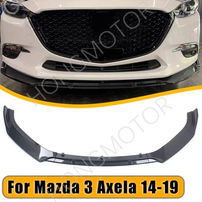 Kit de carrocería de parachoques delantero divisor alerón labio para Mazda 3 Axela 14-2018 aspecto carbono Foto 1 de 4