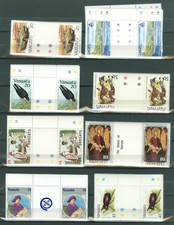 EDW1949SELL: Vanatu Collezione Di Tutti Diff. MNH Gutter Paio Cplt Set. Gatto