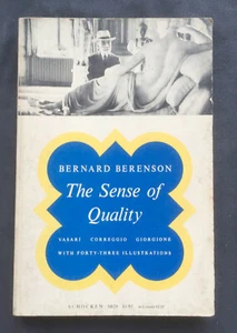 Bernard Berenson THE SENSE OF QUALITY Shocken 1962 italian art - Picture 1 of 4