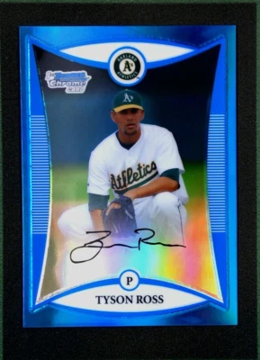 2008 Bowman Chrome Draft #BDPP48 Тайсон Росс 1-й Bowman RC синий переливающийся SP #/99 - Изображение 1 из 3