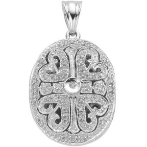 18ct White Gold 0.31ct Diamond Locket Pendant RRP £1,712.96 - Picture 1 of 3
