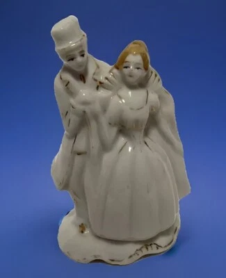 Vintage Antique Porcelain Wedding Couple Cake Topper Japan - Image 1 of 4