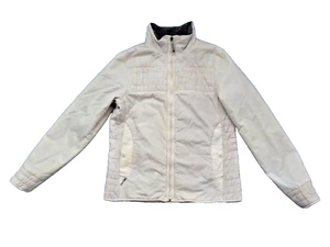 Burton M Jacket Cream White Full Zip Lightweight Maps Compass Lining Pattern - Picture 1 of 9