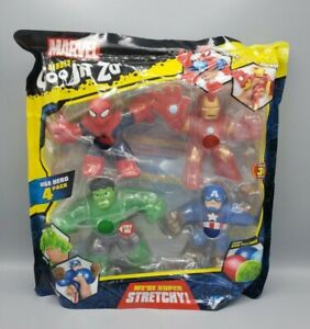 Heroes of Goo Jit Zu Marvel Hero 4-Pack Spider Man Iron Man Hulk Captain America