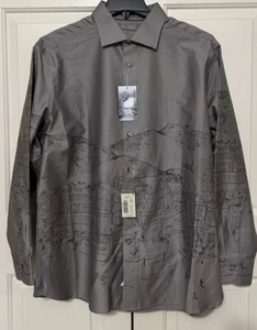 Camicia uomo Daniel Cremieux taglia XL grigia città sci bottoni manica lunga nuova con etichette $115 - Foto 1 di 6