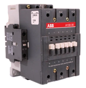 ABB A130-30-11-75 Contactor 200V 50Hz / 200-220V 60Hz w/Auxiliary CAL18-11 - Picture 1 of 13