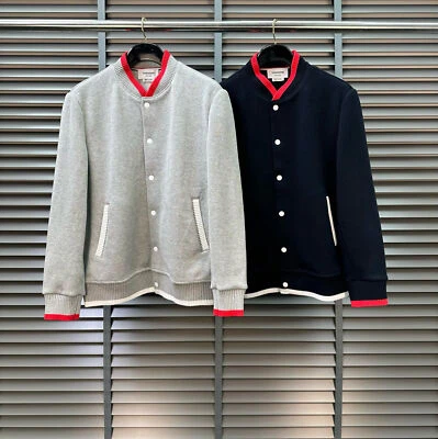 Thom Browne Hombres/Mujeres Hebilla Cuello Redondo Informal Simple Mismo Chaqueta Manga Larga Foto 1 de 4
