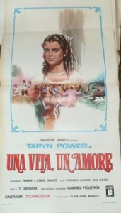 LOCANDINA FILM "UNA VITA UN AMORE" CON TARYN POWER - 1974 -cm 33x68 - Picture 1 of 1