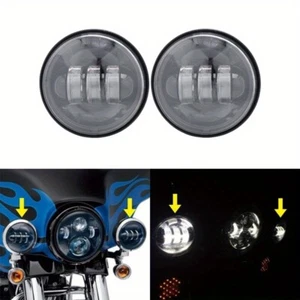 2pcs 4.5" White LED Auxiliary Spot Fog Light Reflector Front Passing Light Black - Picture 1 of 12