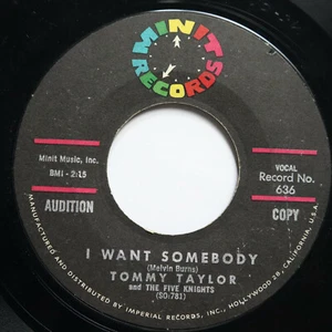 TOMMY TAYLOR - I WANT SOMEBODY / POLLY WANT A CRACKER - SOUL 45 *PROMO* - Imagen 1 de 2