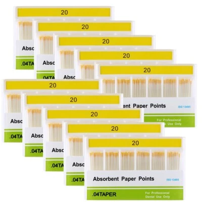 10X AZDENT Dental Root Endodontics Absorbent Paper Points Taper 0.04 20# - Image 1 of 4