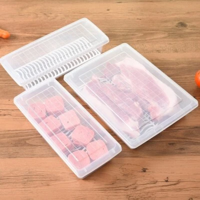 Fridge Food Crisper Kitchen Storage Boxes Plastic Seal Container Box Rectangular - Image 1 of 4