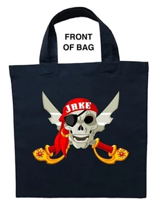 Pirate Trick or Treat Bag - Personalized Pirate Halloween Bag, Custom Pirate Bag - Picture 1 of 2