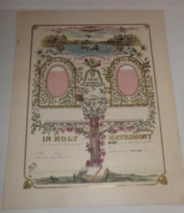 1900's UNUSED HOLY MATRIMONY 16X20 MARRIAGE CERTIFICATE GRIDER YORK PA - Picture 1 of 11