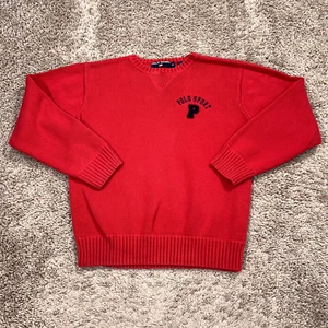 Polo Sport Ralph Lauren Sweater Kids Medium Red Varsity Preppy Casual Japan - Picture 1 of 11