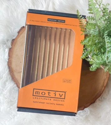 Motiv 551D-PVD Hotelier Series Deep 8" Soap Shower Bath Basket Shelf Gold Brass - Image 1 of 4