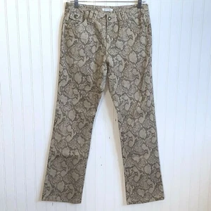 Boston Proper Jeans Pants Womens sz 2 Tan Brown Snakeskin Print Straight Leg - Picture 1 of 9