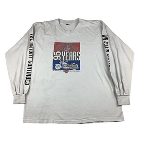 Vintage Harley Davidson T-shirt Men’s Large ? White L/S Athens Ohio USA 90s 1997 - Picture 1 of 15