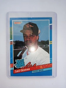 1991 Leo Gomez Donruss Leaf #35 Rated Rookie Baseball Card | Yellow (Misprint) - Picture 1 of 5