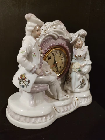 Vintage Victorian Courting Couple Figurine  Clock Works! Cover