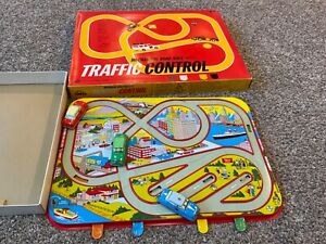 Ohio Art Mechanical Traffic Control Étain Wind up jeu de voiture avec boîte vintage-#611